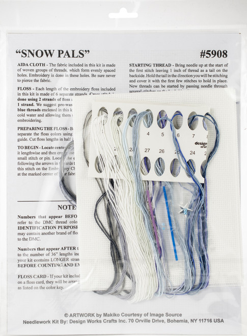 Design Works Counted Cross Stitch Kit 8"X10"-Snow Pals (14 Count) - DW5908 Design Works Counted Cross Stitch Kit 8"X10"-Snow Pals (14 Count) - DW5908