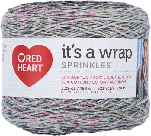 Red Heart It's A Wrap Sprinkles Yarn-Red Velvet E886-9297 - 073650042102