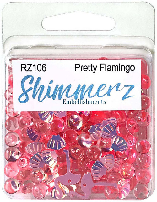 Buttons Galore Shimmerz Embellishments 18g-Pretty Flamingo -BRZ-106 - 840934075374