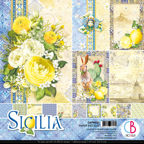 Ciao Bella Double-Sided Paper Pack 90lb 12"X12" 12/Pkg-Sicilia, 12 Designs/1 Each CBPM033 - 80527894333738052789433373