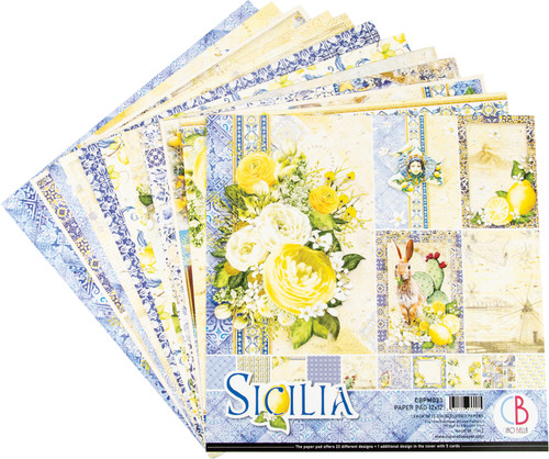 Ciao Bella Double-Sided Paper Pack 90lb 12"X12" 12/Pkg-Sicilia, 12 Designs/1 Each CBPM033