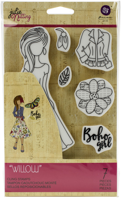 Prima Marketing Julie Nutting Mixed Media Cling Rubber Stamp-Willow 913069 - 655350913069