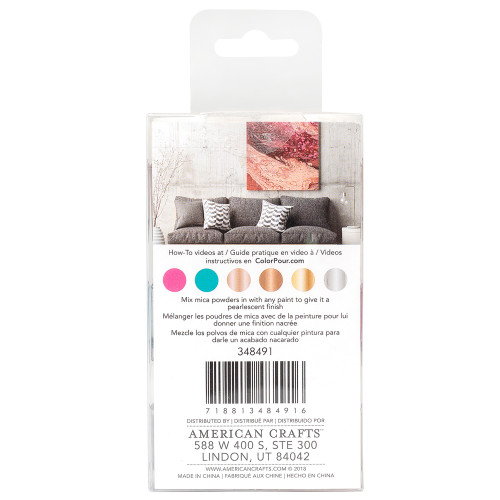 American Crafts Color Pour Pearl Powder Mix-In Kit 6/Pkg- - 348491