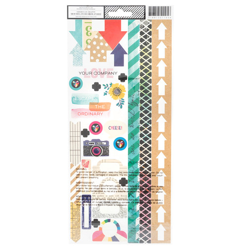 Vicki Boutin Color Kaleidoscope Stickers 6"X12" 102/Pkg-Accent & Phrase W/Silver Foil - 351105