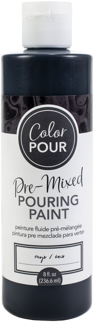 American Crafts Color Pour Pre-Mixed Paint 8oz-Onyx 348504 - 718813485043