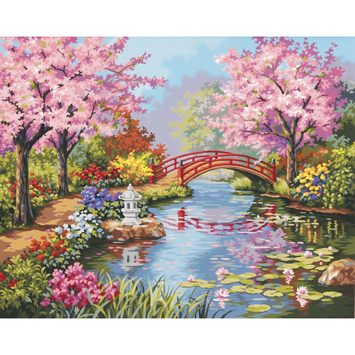 Paint Works Paint By Number Kit 20"X16"-Japanese Garden 91415