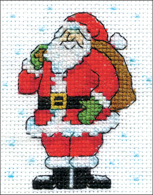 Design Works Counted Cross Stitch Kit 2"X3"-Standing Santa (14 Count) DW528 - 021465005287