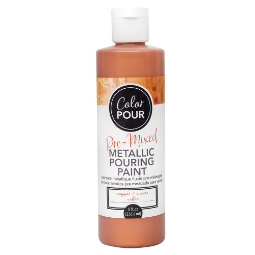 American Crafts Color Pour Pre-Mixed Metallic Paint 8oz-Copper - 349633 - 718813496339