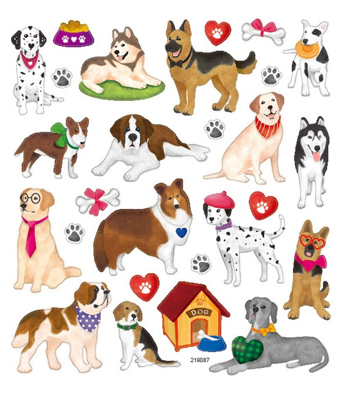 Sticker King Stickers-Dogs & Hearts - SK129MC-4931 - 679924493115