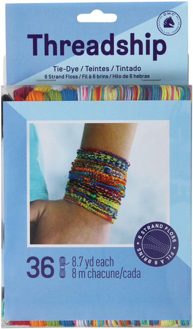 6 Pack - DMC Threadship 6-Strand Floss Pack 8.7yd 24/Pkg-Tie-Dye Effect - PRITIDYE - 077540307753