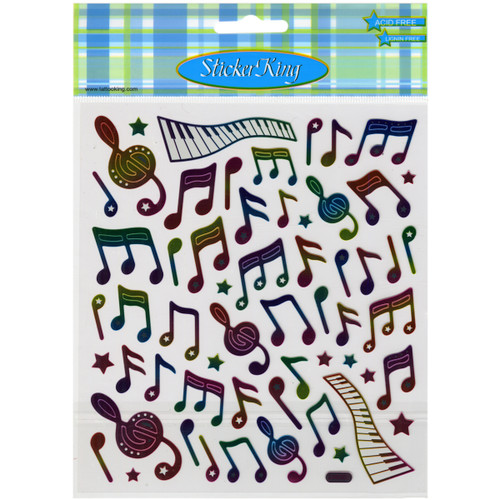 6 Pack - Sticker King Stickers- Metallic Music Notes - SK129MC-4262 - 679924426212