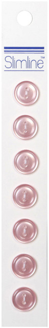 Slimline Buttons -Pink 2-Hole 7/16" 7/Pkg SL-181A - 052278321813