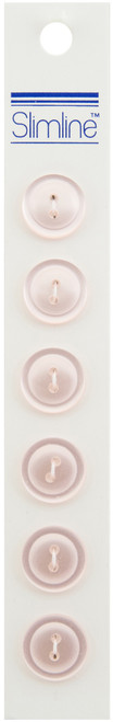 Slimline Buttons -Light Pink 2-Hole 9/16" 6/Pkg - SL-152A - 052278321523