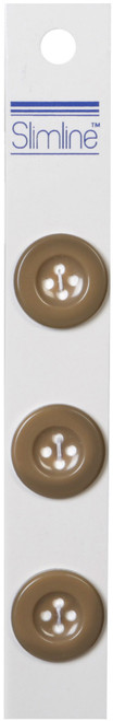 Slimline Buttons -Tan 4-Hole 13/16" 3/Pkg SL-707A - 097327818791
