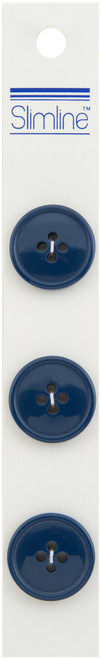Slimline Buttons-Royal Blue 4-Hole 3/4" 3/Pkg - SL-297A - 052278342979