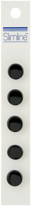 Slimline Buttons-Black Shank 1/2" 5/Pkg - SL-123A - 097327818746