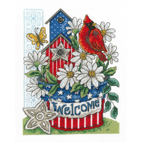 Imaginating Counted Cross Stitch Kit 7.5"X10"-Patriotic Welcome (14 Count) I2923