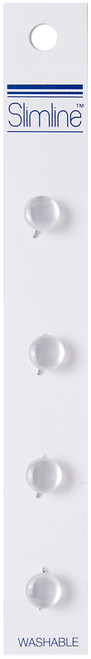 Slimline Buttons Series 1-White Shank 1/4" 4/Pkg SL1-1 - 052278311111