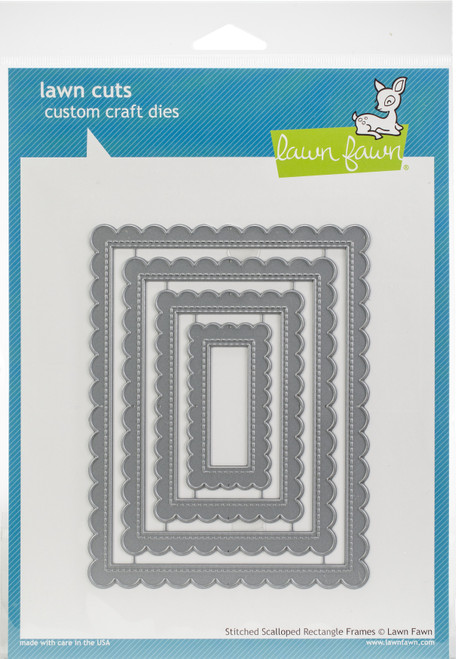 Lawn Cuts Custom Craft Die-Stitched Scalloped Rectangle Frames LF1719 - 035292670594