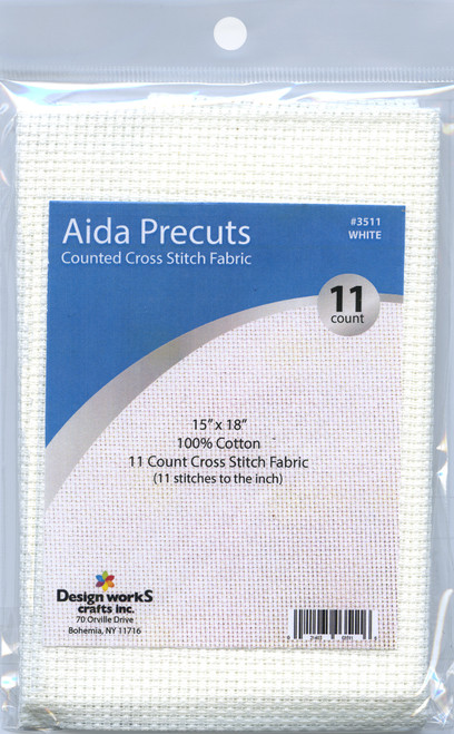 Design Works Gold Quality Aida 11 Count 15"X18"-White - DW3511 - 021465035116