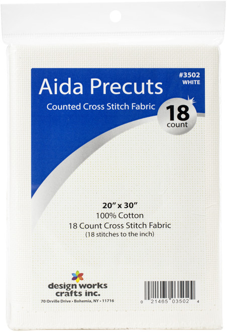 Design Works Gold Quality Aida 18 Count 20"X30"-White DW3502 - 021465035024