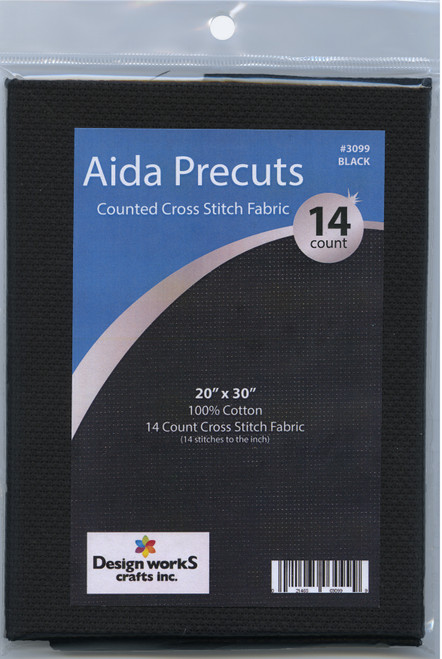 Design Works Gold Quality Aida 14 Count 20"X30"-Black - DW3099 - 021465030999