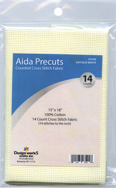 Design Works Gold Quality Aida 14 Count 15"X18"-Antique White - DW3504 - 021465035048