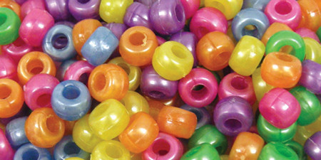 Craft Medley Barrel Pony Beads 6mmx9mm 175/Pkg-Pearlized Multicolor - BD239-J
