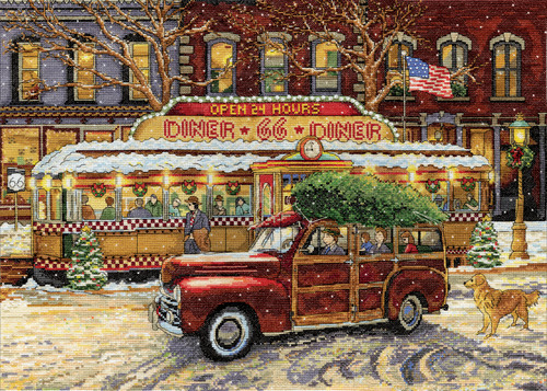 Design Works Counted Cross Stitch Kit 14"X20"-Route 66 Christmas (14 Count) - DW5926 Design Works Counted Cross Stitch Kit 14"X20"-Route 66 Christmas (14 Count) - DW5926