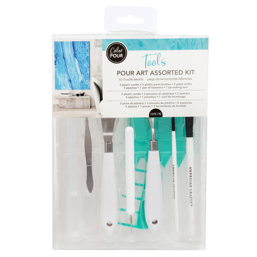 American Crafts Color Pour Tool Kit 13/Pkg- - 343342 - 718813433426