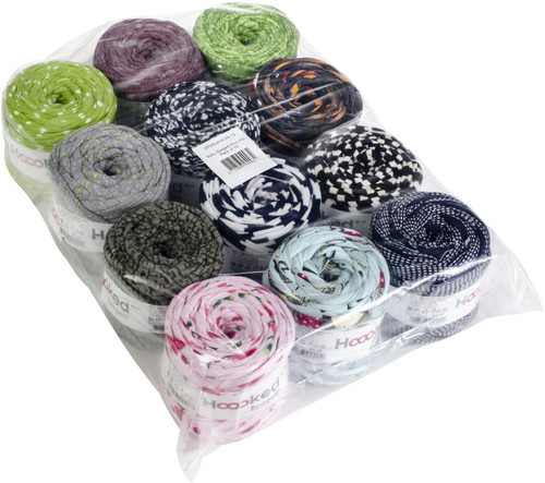Hoooked Baby Zpagetti Yarn Set 12/Skeins-Print Mix - ZP003-PRINT - 87185039499328718503949932