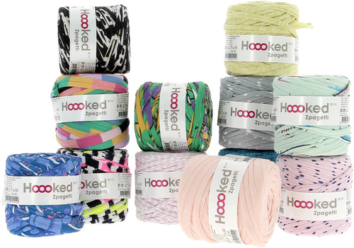 Hoooked Baby Zpagetti Yarn Set 12/Skeins-Print Mix - ZP003-PRINT