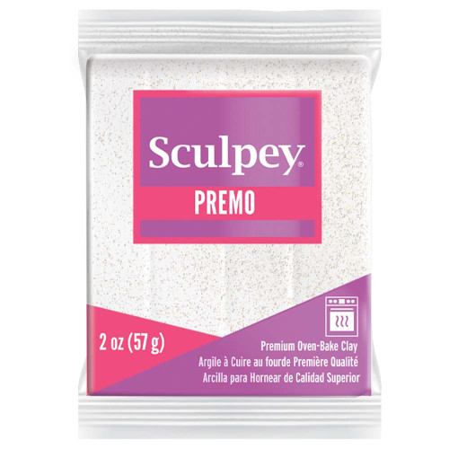 Sculpey Premo Premium Oven-Bake Clay 2oz-Frost White Glitter PE022-5057