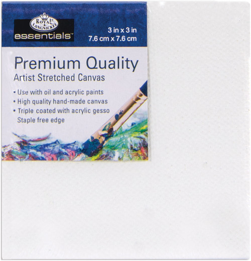 Royal Langnickel essentials(TM) Premium Stretched Canvas-3"x3" - CNV33 - 090672368676