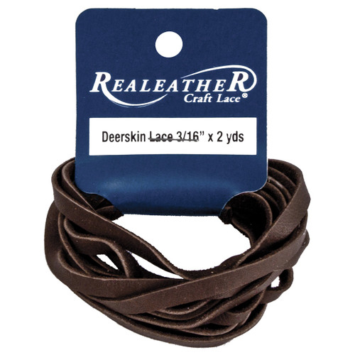3 Pack - Realeather(R) Crafts Deerskin Lace 3/16"X2yd Packaged-Chocolate - DOS31602-0207 - 870192003116