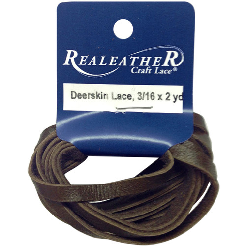 3 Pack Realeather Crafts Deerskin Lace .1875"X2yd Packaged-Chocolate DOS31602-0207 - 870192003116