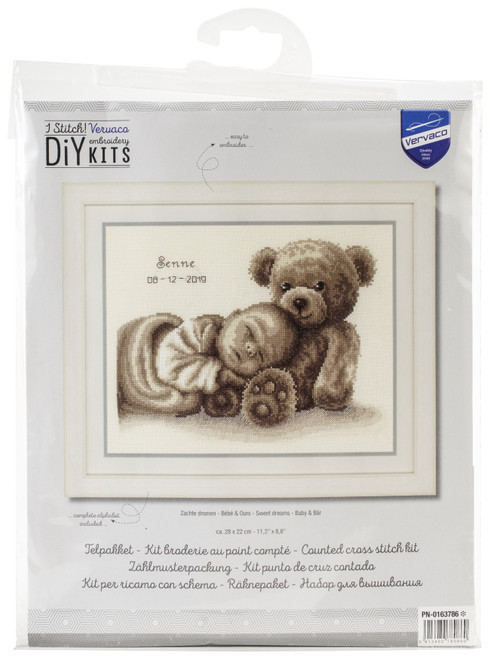 Vervaco Counted Cross Stitch Kit 11.25"X8.75"-Sweet Dreams Record On Aida (14 Count) - V0163786 - 54134807808605413480780860