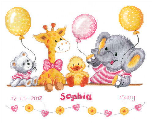 Vervaco Counted Cross Stitch Kit 10.75"X8.75"-Baby Shower Record On Aida (14 Count) V0143720