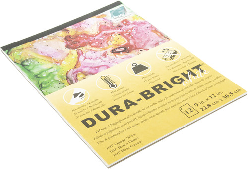 Grafix Dura-Bright Opaque White Pad .010" Pad 9"X12"-12 Sheets/Pad - P10DBOW