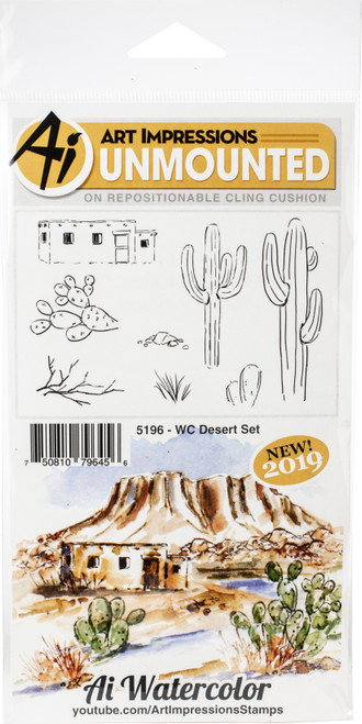 Art Impressions Watercolor Cling Rubber Stamps-WC Desert WC5196 - 750810796456