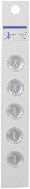Slimline Buttons -Pearl 2-Hole 9/16" 5/Pkg SL-012A - 052278320120