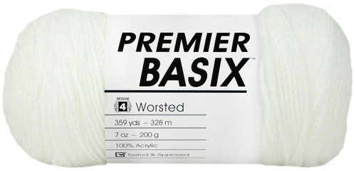 Premier Basix Yarn-White - 1115-01 - 847652085883