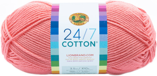 Lion Brand 24/7 Cotton Yarn-Pink 761-101 - 023032015743