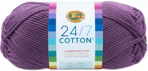 Lion Brand 24/7 Cotton Yarn-Purple 761-147 - 023032015996
