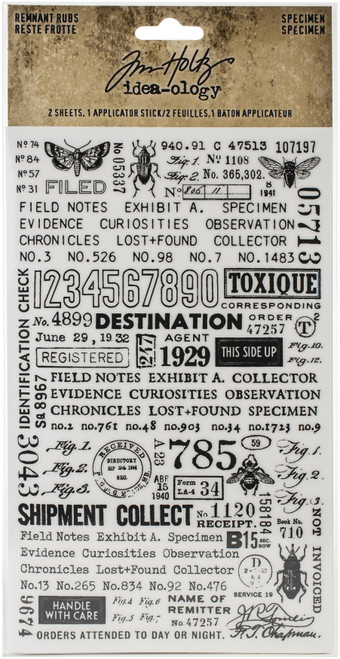 Idea-Ology Remnant Rubs Rub-Ons 4.75"X7.75" 2/Pkg-Specimen - TH94047 - 040861940473
