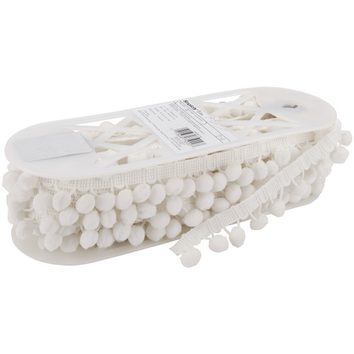 Simplicity Ball Fringe 1-1/8"X12yd-White - 186 26-99030 - 070659750007