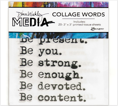 Dina Wakley Media Collage Word Pack 3"X3" 20/Pkg-#1 MDA61083 - 789541061083