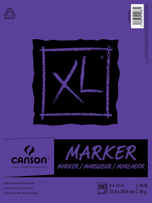 Canson XL Marker Paper Pad 9"X12"-100 Sheets - 23336 - 31489500408313148950040831
