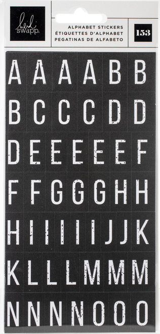 Heidi Swapp Art Walk Cardstock Stickers 153/Pkg-Alphabet/Black & White HS315368 - 718813153683