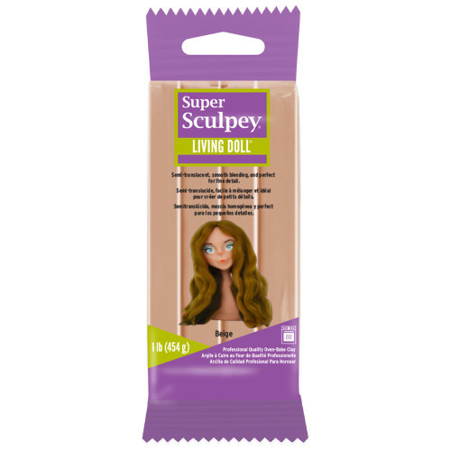 Super Sculpey Living Doll Clay 1lb-Beige - ZSLD-1 - 715891114322